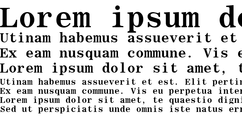 Sample of Roman Fixed-width Bold