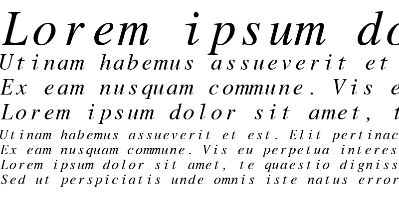 Sample of Roman Mono Italic