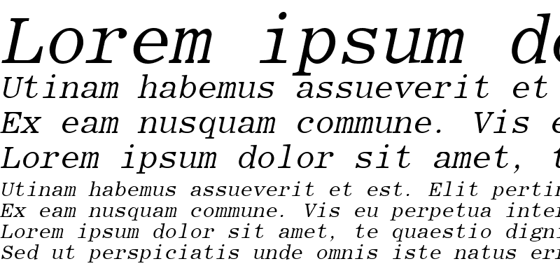 Sample of RomanFixedWidth Italic