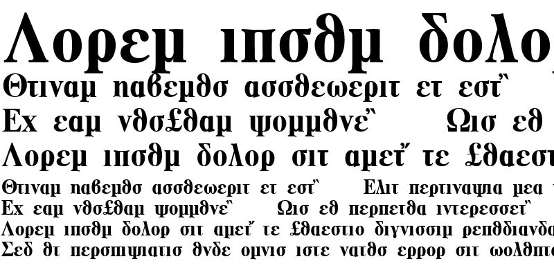 Sample of RomanGreek Bold