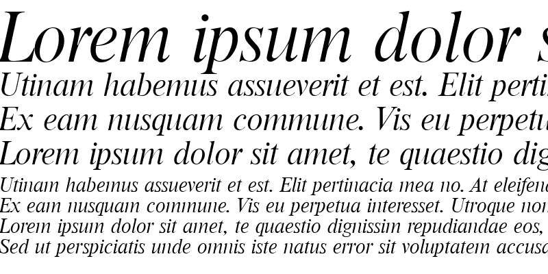Sample of RomanLH Italic