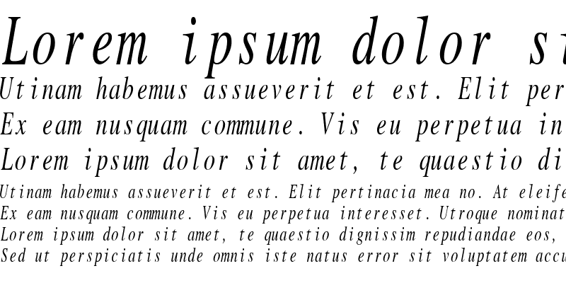 Sample of RomanMonoCondensed Italic