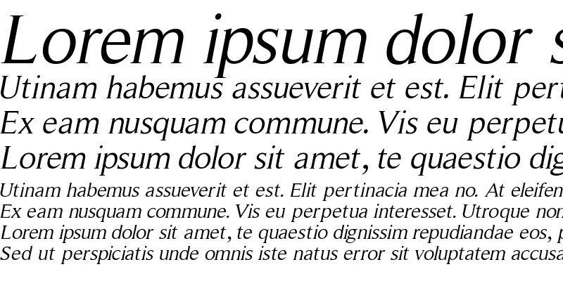 Sample of RomanSerif Medium Italic