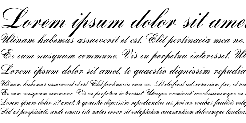 Sample of Romantica script Regular
