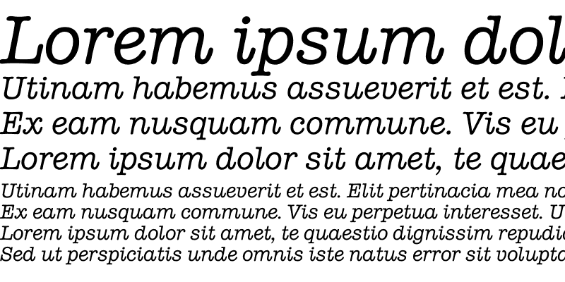 Sample of Romtypewriter Italic