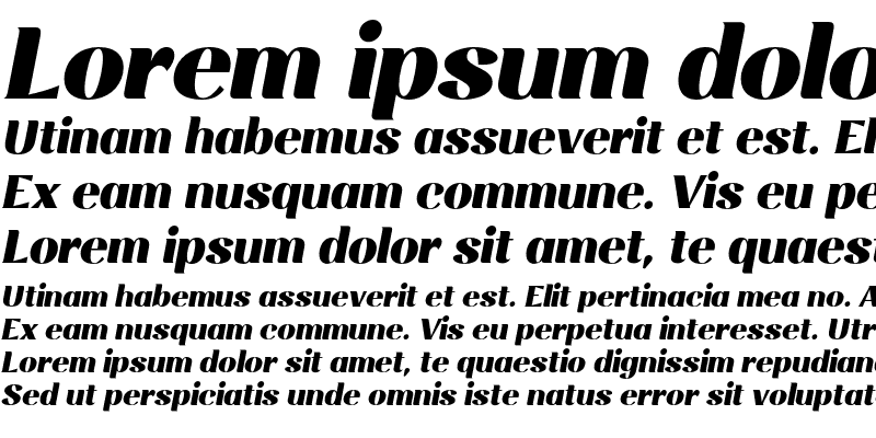 Sample of Rossanova Personal Use Black Italic
