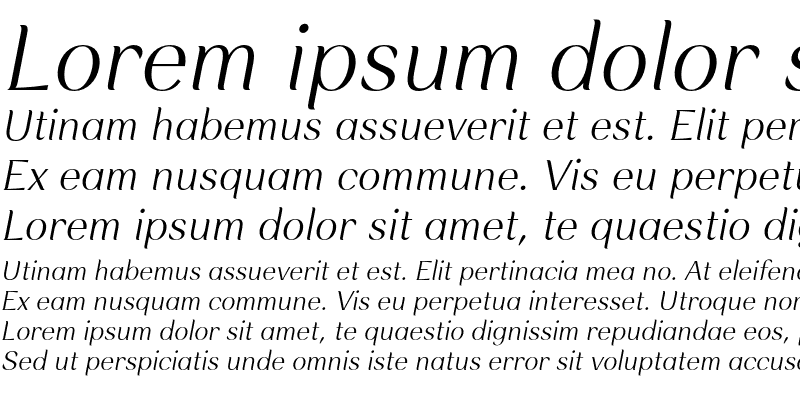 Sample of Rossanova Personal Use Light Italic