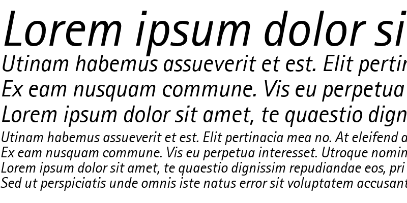 Sample of RotisSansSerif Italic