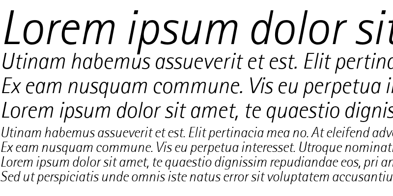 Sample of RotisSansSerif Light Italic