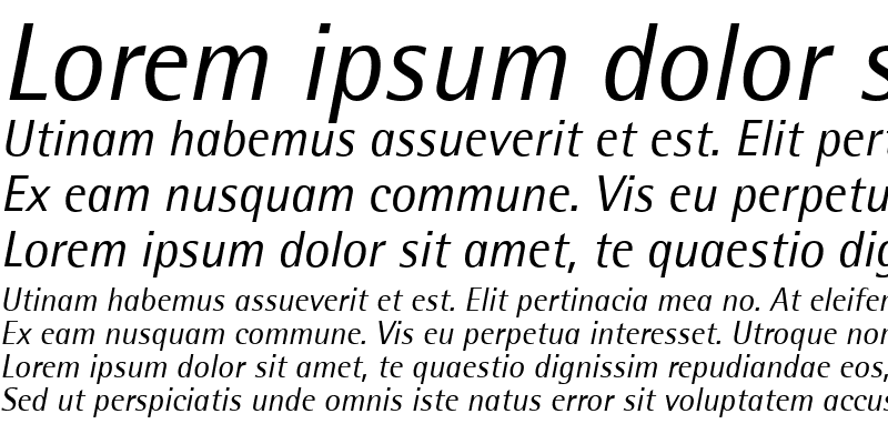 Sample of RotisSemiSans Italic