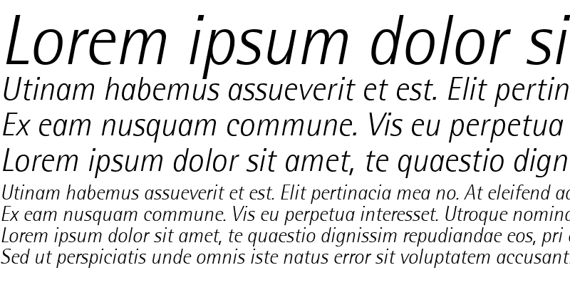 Sample of RotisSemiSans Light Italic