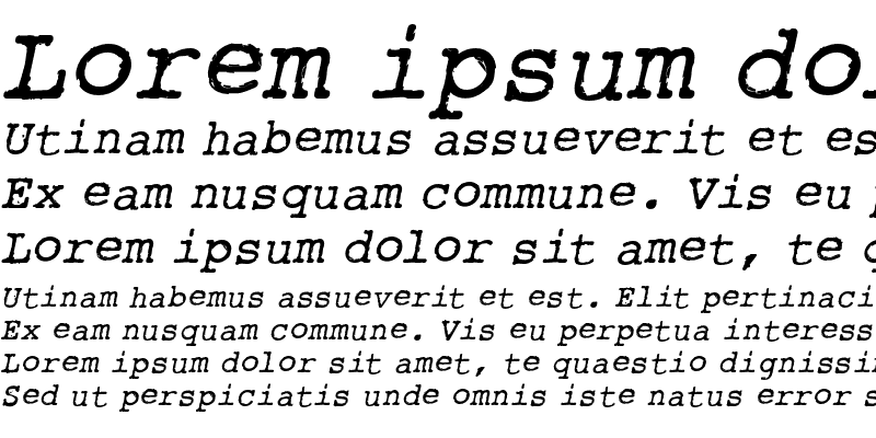 Sample of Rough_Typewriter Bold Italic