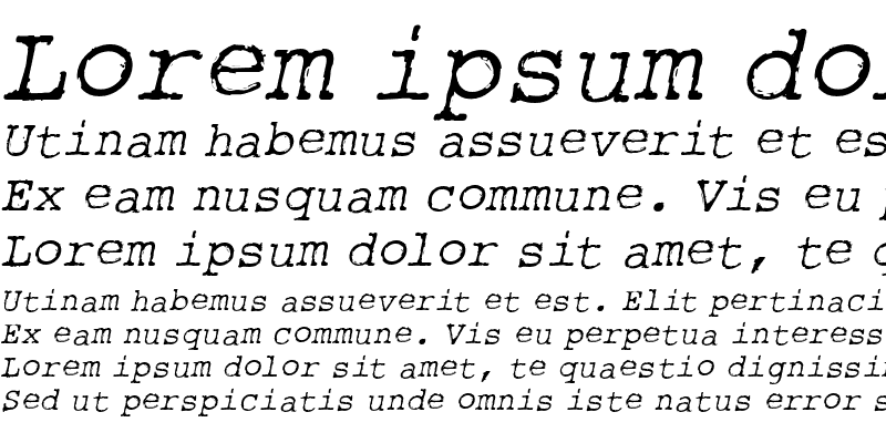 Sample of Rough_Typewriter Italic