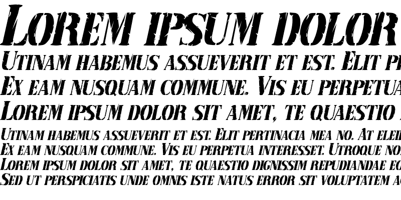 Sample of RubberStamp-Condensed Italic