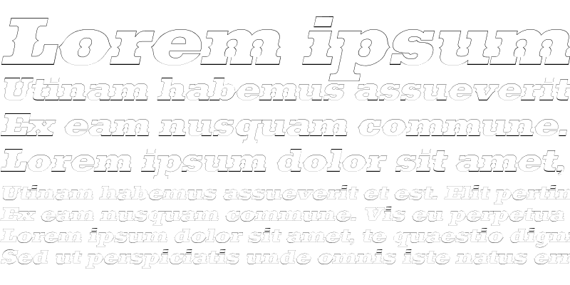 Sample of SaddlebagOutline Italic