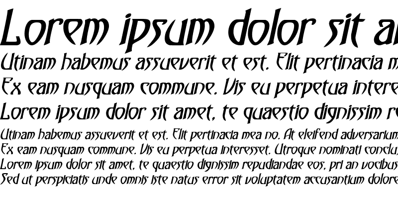 Sample of Saga-Condensed Bold Italic