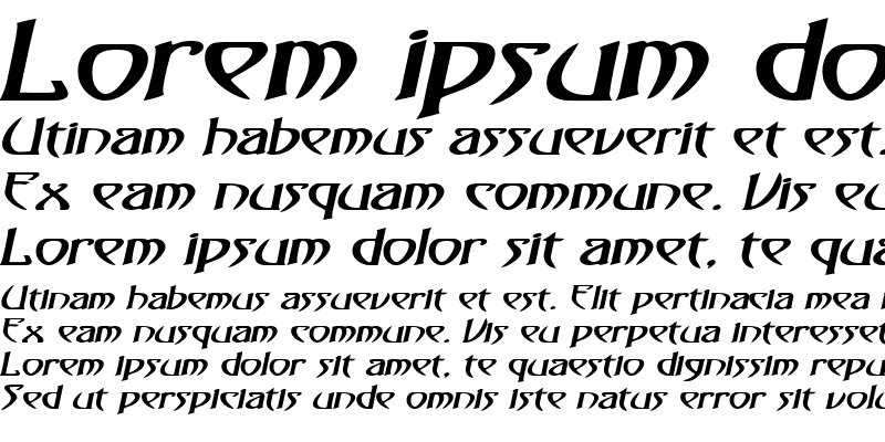 Sample of Saga-Expanded Bold Italic
