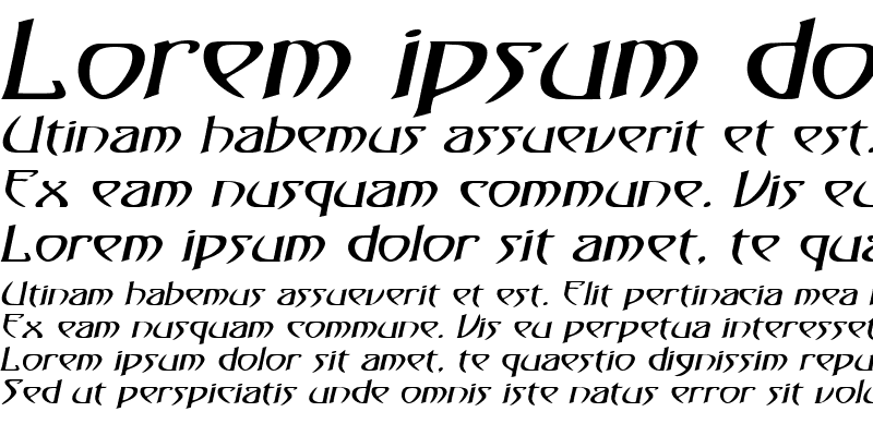 Sample of Saga-Expanded Italic