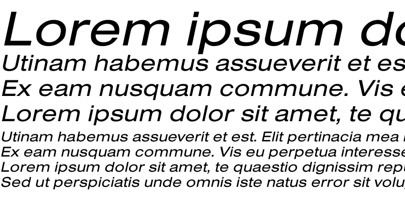 Sample of Sans Extended Oblique