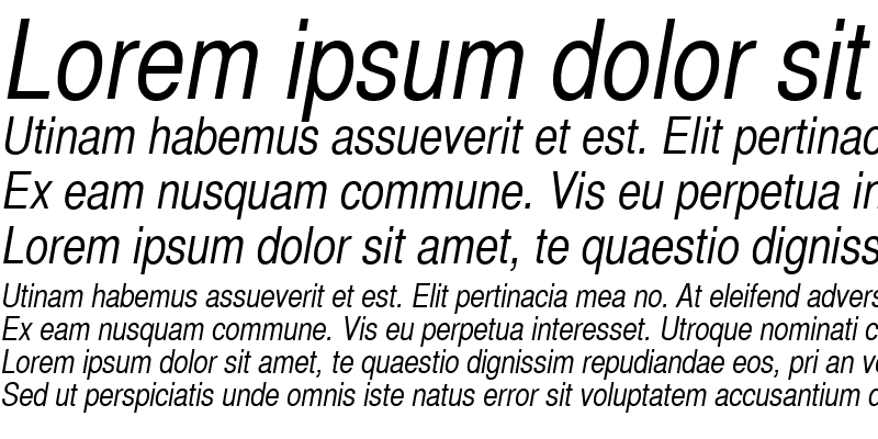 Sample of SansCond Italic