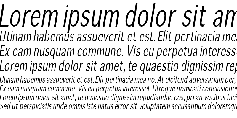 Sample of SansibarCX-Condensed Medium Italic