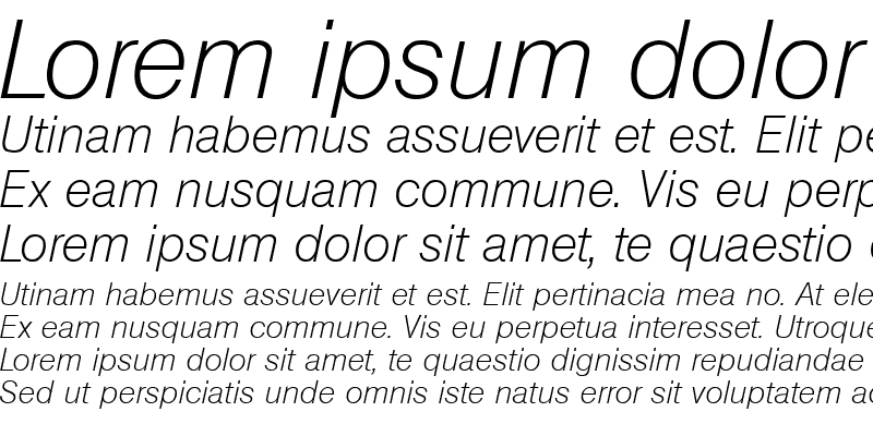 Sample of SansLH Italic