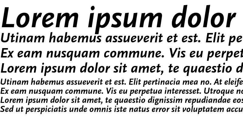 Sample of Scala Sans LF Bold Italic