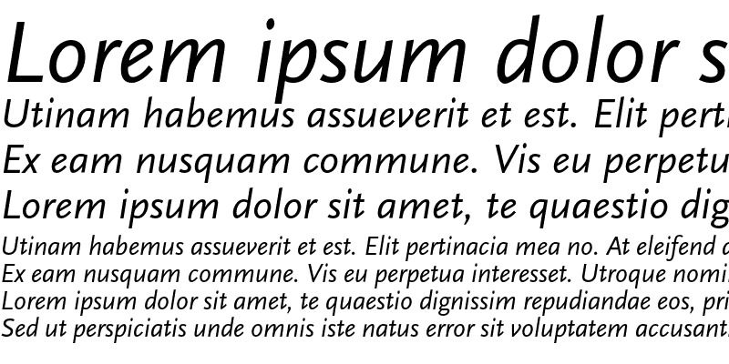 Sample of Scala Sans LF Regular Italic