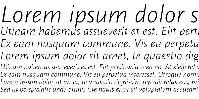 Sample of ScalaSans Light Italic