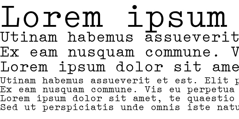 Sample of Schreibmaschinenschrift BQ Roman