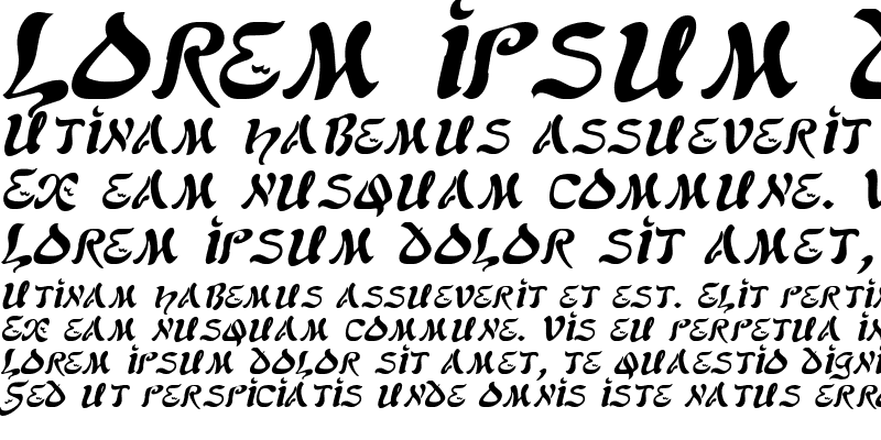 Sample of Scimitar Italic