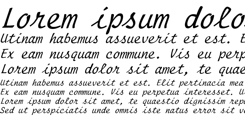 Sample of ScriptMono Italic