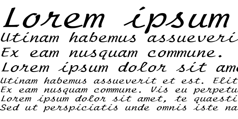 Sample of ScriptMonoExtended Italic