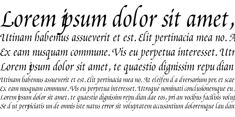 Sample of ScriptoriaSSK Italic