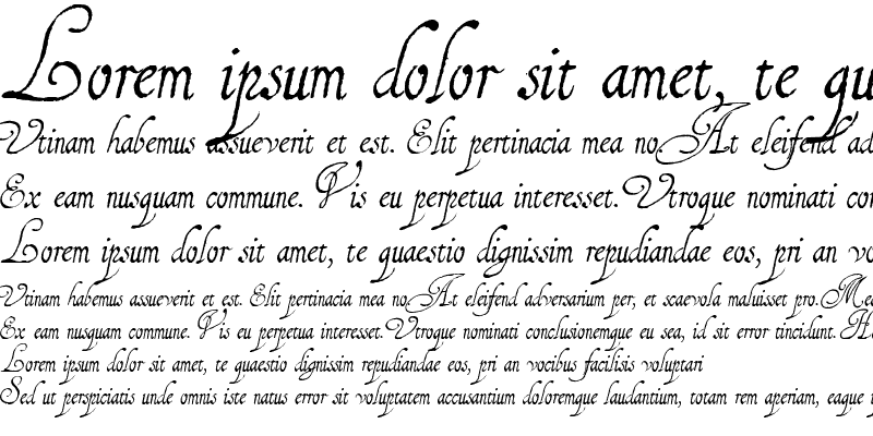 Sample of scripts calligraphic