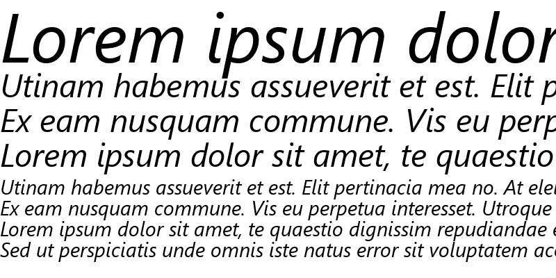 Sample of Segoe UI Italic