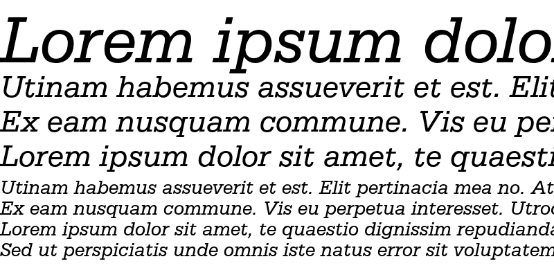 Sample of Serifa Italic