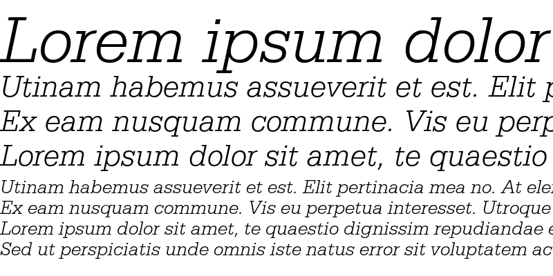 Sample of Serifa Light Italic