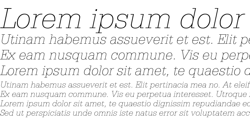 Sample of Serifa Thin Italic