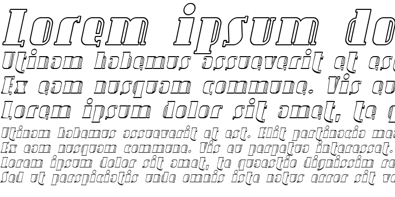 Sample of SF Avondale Outline Italic