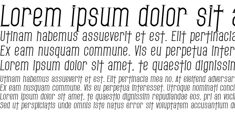 Sample of SF Gothican Italic