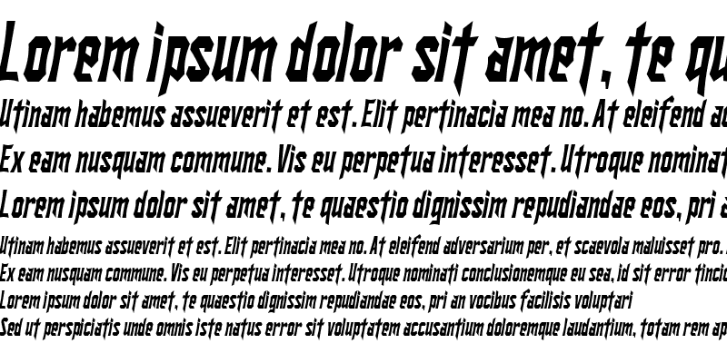 Sample of SF Ironsides Condensed Italic