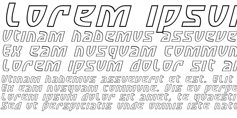 Sample of SF Retroesque Outline Italic