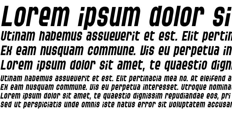 Sample of SF Speedwaystar Cond Italic