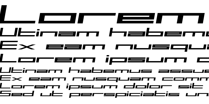Sample of SF Square Head Extended Italic