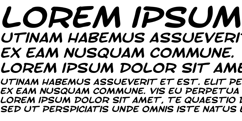 Sample of SF Toontime Extended Bold Italic