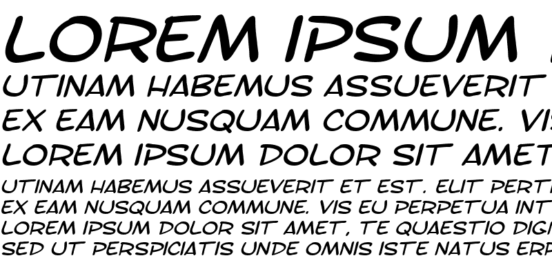 Sample of SF Toontime Extended Italic