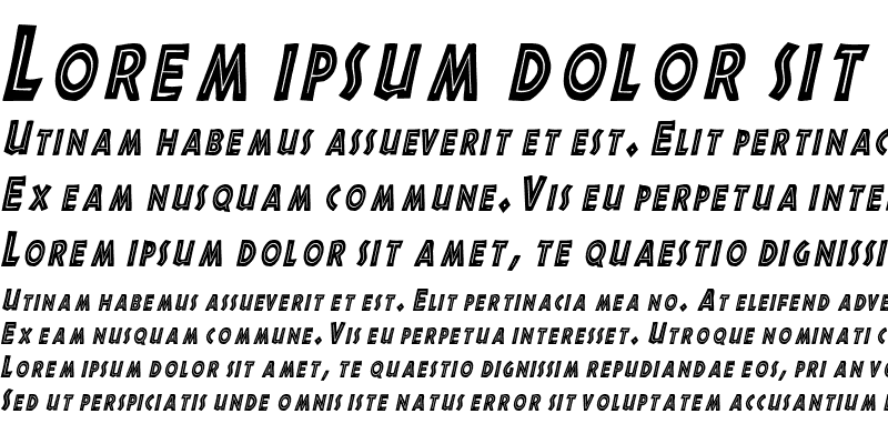 Sample of ShakazuluCondensed Italic