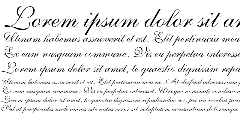 Sample of Shelley Volante Script Regular