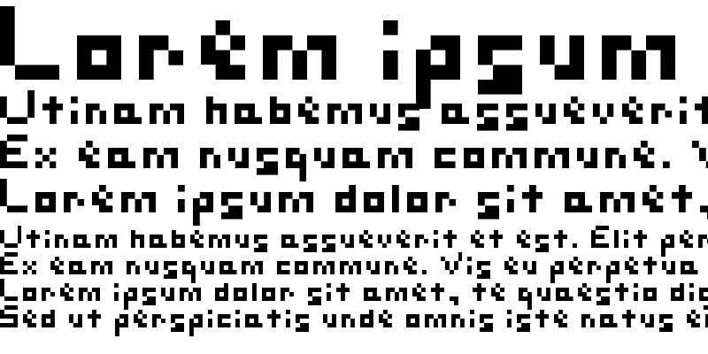 Sample of Simple Pixels (Latin + Cyrillic + Katakana) Regular